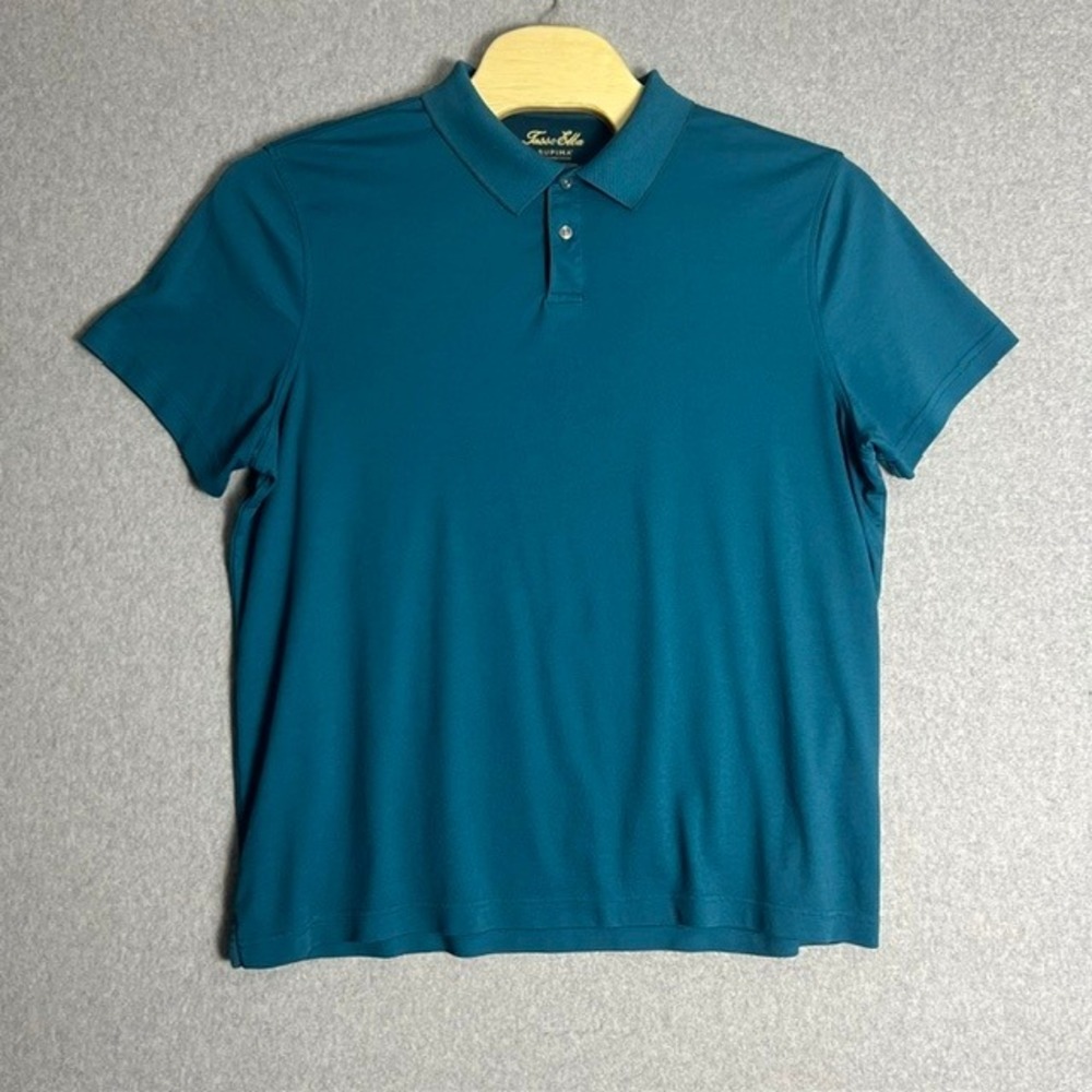 Tasso‎ Elba Men's Teal Supima Soft Touch Short Sleeve Casual Polo Shirt Size XXL
